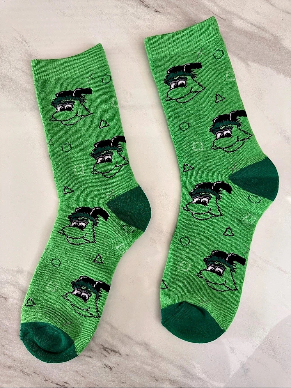 Kids Green Character Socks Pair Winter Warm